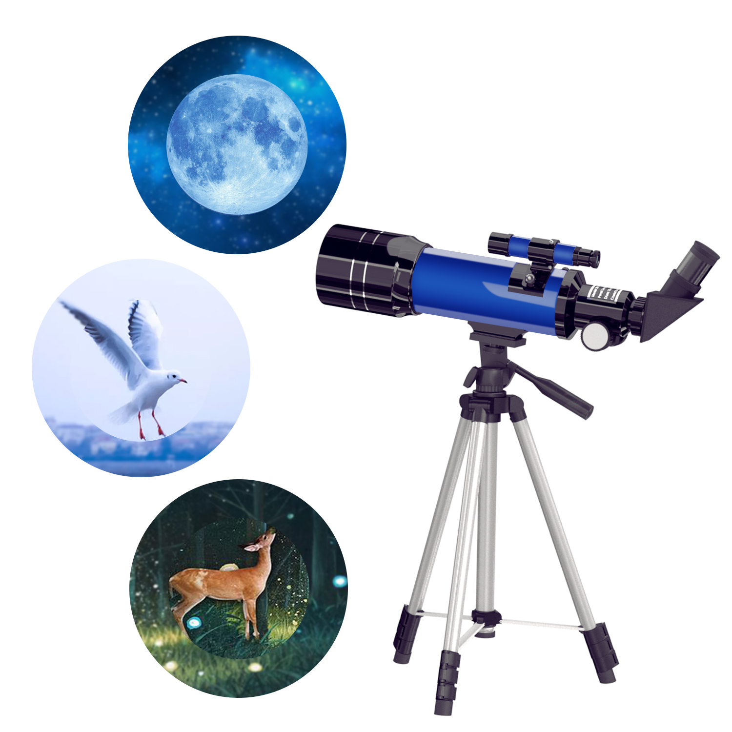 Telescope for Kids Beginners Adults, 70mm Astronomy Refractor Telescope with Adjustable Tripod - Perfect Telescope Gift for Kids